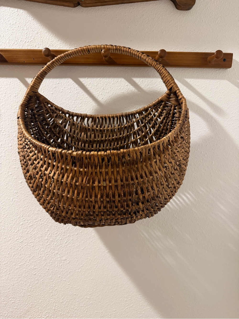 Woven Hanging Basket in Brown by